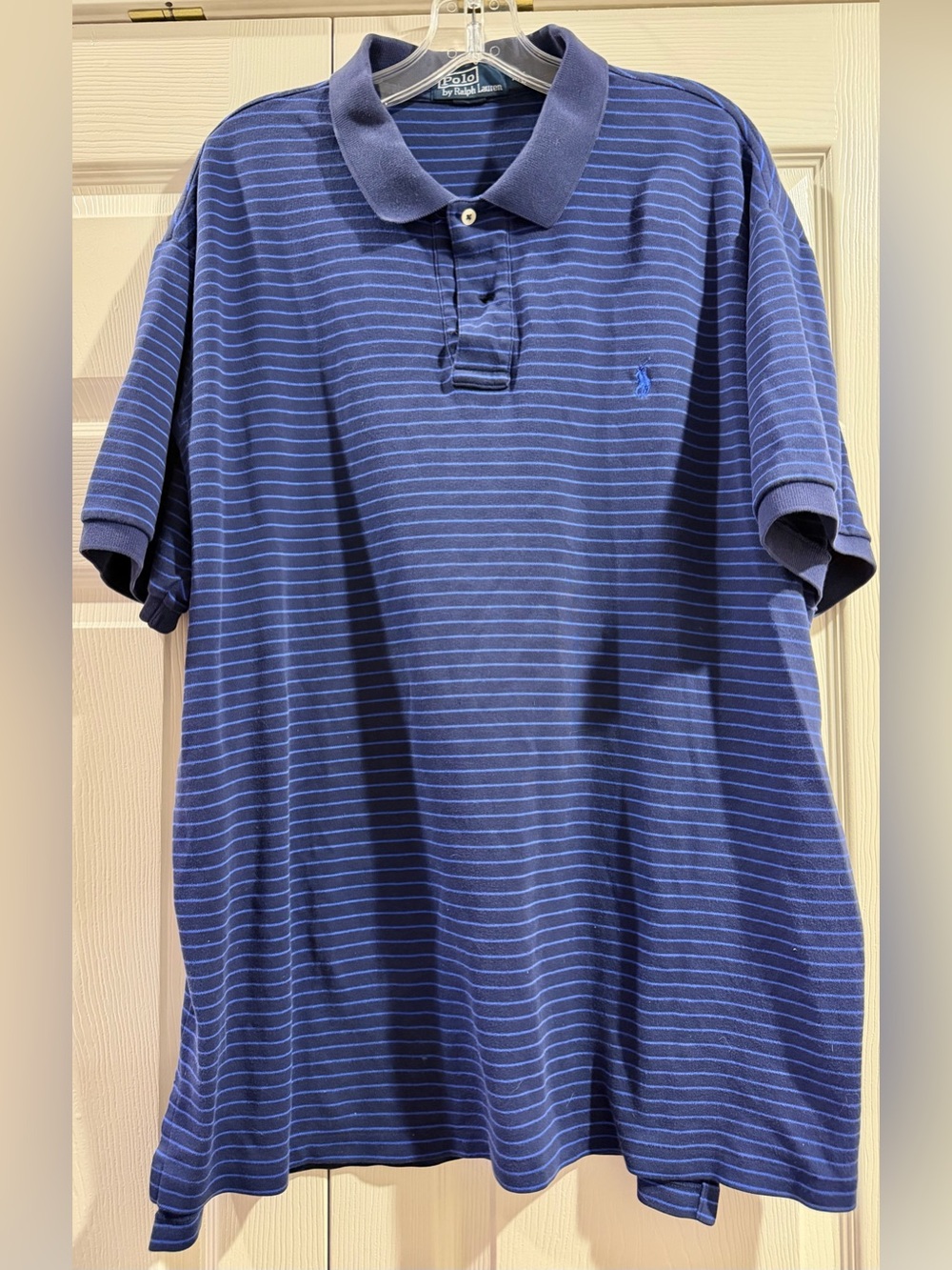 Polo Ralph Lauren Mens XXL Blue Light Blue Short Sleeve Polo Shirt Pony Logo